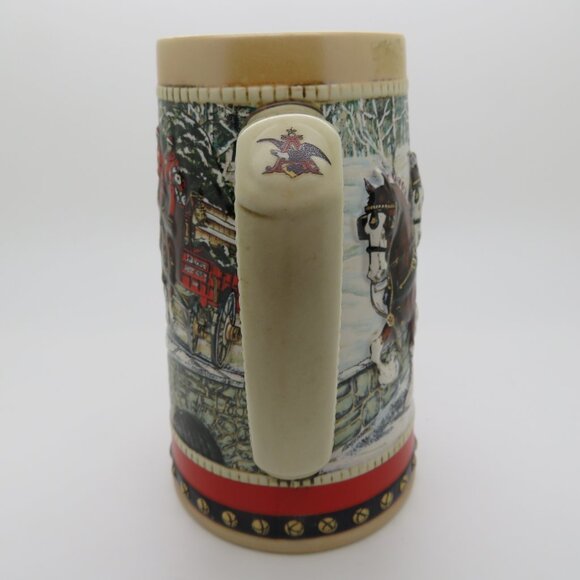 Beer Stein Budweiser Vintage 1988 Festive Holiday Collector Special Edition - Picture 6 of 13